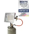 Industrial Heizstrahler inkl. Piezo, 0,4 m PropangasSchlauch und 50 mbar Druc...
