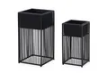 Wohnling Pflanzkübel Blumentopf 2er Set Metall Pflanzenkübel Schwarz Quadratisch Pflanzgefä (Blumentopf 2er Set Metall Schwarz Quadratisch), Pflanzenkübel 2-teilig, Blumenkübel Pflanzgefäß