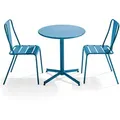 Oviala Gartenset, Dunkelblau, Metall, Quadratisch, Gartenmöbel, Gartenmöbel-Sets