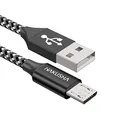 Micro USB Kabel,[2M] Nylon Micro USB Ladekabel Schnellladekabel High Speed Handy Datenkabel für Samsung Galaxy S7/ S6/ J7/ Note 5,Xiaomi,Huawei, Wiko,Motorola,Nokia,Kindle-Black