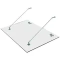 HOMCOM Glasvordach Haustür Vordach Türvordach Edelstahl ESG 150 x 90 cm - Transparent