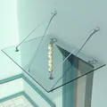 HOMCOM Glasvordach Haustür Vordach Türvordach Edelstahl ESG 150 x 90 cm