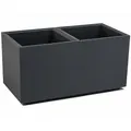 Ondis24 Blumenkübel, Blumentopf Caro Beton Optik Pflanzkübel, pflanzkübel XXL auf Rollen aus Kunststoff 100% Recycled groß außen (Anthrazit, 80 cm)