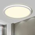 LQWELL® Deckenleuchte LED Deckenlampe, IP44 Wasserfest Badlampe Rund Flach 36W 4000K 4320LM Modern Schlicht Lampe Dünn für Wohnzimmer Badezimmer Schlafzimmer Küche Balkon Keller Büro, 400 * 24mm
