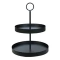 Etagere LENJA schwarz aus Metall H31,5cm modernes Design 2-stöckig Metalletagere