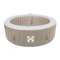 Home Deluxe - Outdoor Whirlpool - Splash - Farbe: Beige - ⌀ 208 cm, Höhe 65 cm, 130 Luftdüsen - inkl. Abdeckung, Reparaturset, Filterset I Außen Whirlpool Spa für 6 Personen