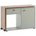 Mid.you Schreibtisch, Grün, Eiche, Metall, 1 Schubladen, rechteckig, 104.6x75.3x39 cm, in verschiedenen Holz-Dekoren erhältlich, Arbeitszimmer, Schreibtische, Bürotische