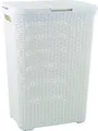Curver Style Wäschekorb Rattan Wäschebox Wäschesammler 60L creme