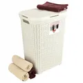 CURVER Wäschebox natural Style, aus Kunststoff, 45 x 34 x 61 cm, 60L, Creme
