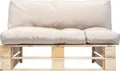 vidaXL Outdoor-Sofa Paletten mit Kissen in Sandfarben Kiefernholz