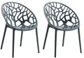 CLP Gartenstuhl Hope (2er Set), Kunststoff, stapelbar, wetterfest, anthrazit