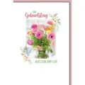 Verlag Dominique Grußkarten Geburtstag - Karte mit Umschlag - Ranunkel, Blumenranke