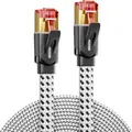 2m CAT7 Patchkabel Flachkabel RJ45 Nylon Netzwerkkabel Flach LAN DSL 10Gbit/s