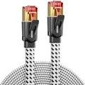 2m CAT 7 Patchkabel Flachkabel RJ45 Nylon Netzwerkkabel Ethernet LAN DSL Flach