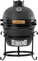 BBQ-Toro Kamado Grill Holzkohlegrill Ø 32 cm "HAIIRO", matt grau, bubble frosted glaze