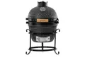 BBQ-Toro Keramikgrill Kamado Holzkohlegrill Ø 32cm "HAIIRO", matt grau, bubble frosted glaze