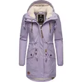 Ragwear Wintermantel Elsie stylischer Winterparka mit Kapuze und Teddyfleece lila L (40)