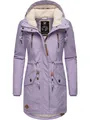 Ragwear Damen Mantel lange warme Winterjacke mit Teddyfell-Kapuze Elsie Intl Lavender24 Gr. L