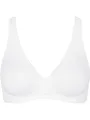 Sloggi Damen Bio-Baumwolle BH Basic+ Soft Bra, ohne Bügel, Gepolstert, Verstellbare Träger, 85C, Weiß