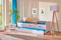 Inter Link - Funktionsbett - Kinderbett - Einzelbett mit Stauraum - Bett mit Schubladen - 2 Liegeflächen 90x200cm - Kiefer massivholz - inkl. Lattenrost - Weiß lackiert - Ulli 90x200cm