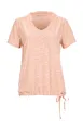 T-Shirt "Lilleo WMN TSHRT F", Gestreiftes, schnelltrocknendes Funktionsshirt mit verstellbarem Saum, Gr. 44, lachs