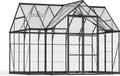 Palram - Canopia Aluminium Gewächshaus Victory Anthrazit 306x361x270 cm