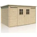 Alpholz Gartenhaus Vera Flachdach Unbehandelt 330 cm x 240 cm