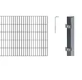 Alberts 650735 Doppelstabmattenzaun als 22 tlg. Zaun-Komplettset | verschiedene Längen und Höhen | anthrazit | Höhe 100 cm | Länge 20 m