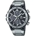 Chronograph CASIO EDIFICE, silber (edelstahlfarben, schwarz), Armbanduhren, Herren, Armbanduhr, Solar, Herrenuhr, Edelstahlarmband, analog, Tag