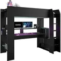 Parisot Gamer Online Hochbett Schwarz 90 X 200 Cm