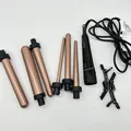 Lockenstab Große und Kleine Locken Set - 6 in 1 Mit Verschiedenen Aufsätzen Anti