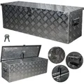 trucky Truckbox, Deichselbox Aluminium, Anhängerbox 15 Größen, Werkzeugkiste mit Schloss und Schlüssel, stabil und wasserdicht, Boxentyp:D100 (... - Schwarz