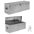 Trucky Truckbox aus Aluminium, Modell D100, 99x33x32 cm, Abschließbar, Robustes Riffelblech, Deichselbox Für Werkstatt, Auto, Hobby Alu Kiste Anhängerbox