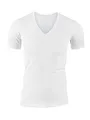 CALIDA Evolution T-Shirt Herren, enganliegend mit V-Auschnitt, seidig weiche PIMA-Baumwolle Weiss 46-48