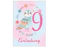 Junapack 12 Einladungskarten zum 9. Kindergeburtstag Einladung zum neunten Geburtstag Mädchen Eule