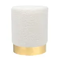 Harbour Housewares 1x Creme H36 x D29cm Runden Bouclé-Fußhocker - Klein Bedroom Wohnzimmer Schminktisch Fußbank Ottomane Sitzpuff Stuhl Sitz