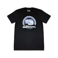BRISA VW Collection - Volkswagen T-Shirt Unisex-Kurzarm mit T1 Bulli Bus Motiv in Baumwolle (Vintage Loge/Schwarz/Größe S)