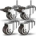 Möbelrollen Schwerlast mit 2 Bremsen + Schrauben - 25mm M6x15mm Gewinde 40KG -