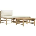 vidaXL 3-Tlg Garten-Lounge-Set mit Kissen Bambus 313142