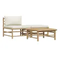 vidaXL Sofaelement 3-tlg. Garten-Lounge-Set mit Kissen Bambus (1 St)