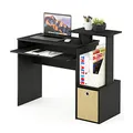 Furinno Econ Mehrzweck Home Office Computer Schreibtisch mit Ablage und Einschub, holz, Schwarz Braun, 40.01 x 40.01 x 86.61 cm