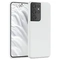 EAZY CASE Premium Silikon Handyhülle kompatibel mit Galaxy S21 Ultra 5G Slimcover mit Kameraschutz und Innenfutter, Silikonhülle, Schutzhülle, Bumper, Handy Case, Hülle, Softcase, Weiß