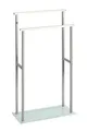 WENKO Edelstahl Handtuchbutler Mod. Debar Handtuchständer mit Zwei Aufhangstangen aus rostfreiem Edelstahl Maße 20 x 83 x 46 cm Silber matt Weiß