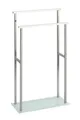 WENKO Stand Handtuch Halter DEBAR Edelstahl Ständer Halter 2 Stangen Glas Bad WC