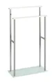 WENKO Stand Handtuch Butler DEBAR Ständer Edelstahl Halter 2 Stangen Glas Bad WC