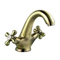 Zweigriff Waschtischarmatur Retro – Bronze Wasserhahn Bad – Waschbecken Armatur Antik Landhaus Vintage – Mischbatterie Waschtisch gebürstet
