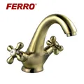 FERRO Bronze Zweigriff Waschtischarmatur Badarmatur Wasserhahn für Waschbecken
