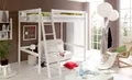 TiCAA Hochbett, Kinderbett Spielbett mit Treppe aus Kiefer Massivholz Bettgestell 140 x 200