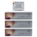 Wella Illumina 3 x 60 ml 10/38 hell lichtblond gold perl Set