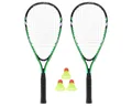 Nils Speed-Badmintonschläger Crossmintonschläger Set 2x Schläger 3x Federbälle Speed Badminton
